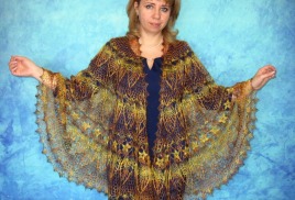 Пуховая накидка(пелерина), Шаль ручной работы крючком №66